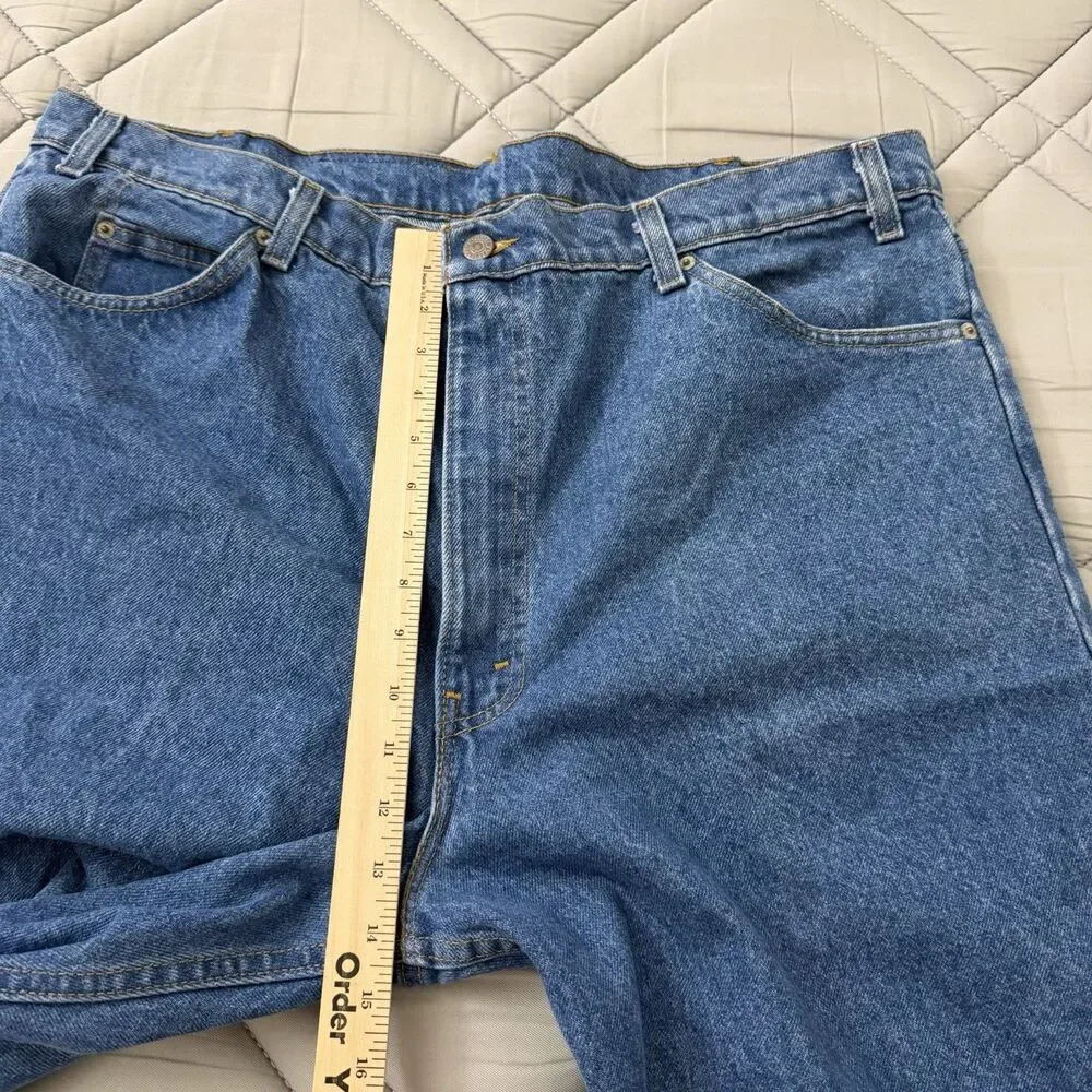 Vintage Levi's 540 Jeans Mens 42x36 Brown Tab Straight Leg Blue Denim USA 80s